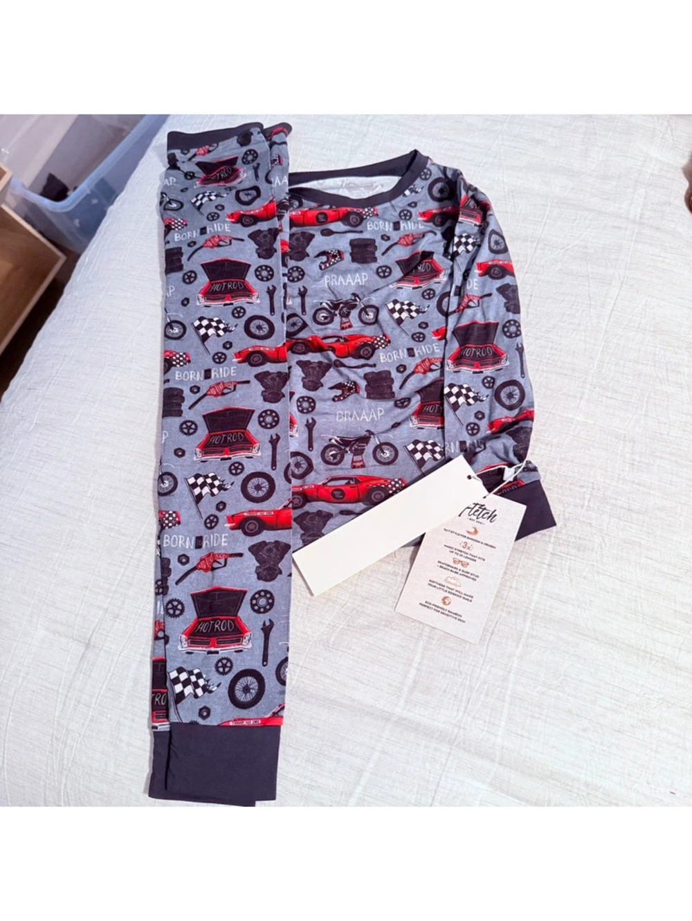 Fletch rad like dad checkered race car bamboo pajamas